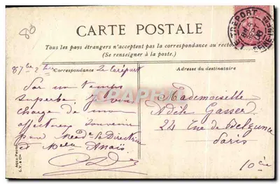 MERS - Crianças brincando na praia — Bilhete postal antigo editado por L.V. & Cie — Verso