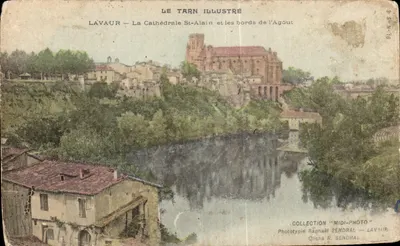 Bilhete postal antigo o Tarn ilustra Lavaur a Catedral St Alain