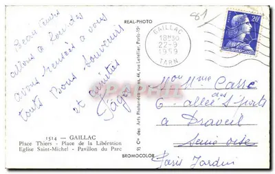 Gaillac — Recordações de Gaillac — editor Bromocolor — Verso