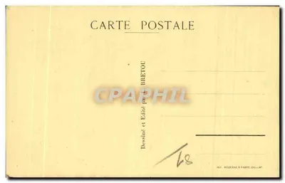Gaillac - O Parque, o Pavilhão de Leitura — desenho de L. Bretou, 1887 — Verso