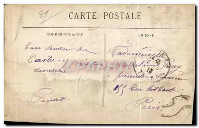 Castres (Tarn) — Campanario y Catedral — editor Tardet Sagnes, n° 81 — Reverso