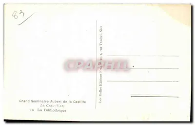 Grand Séminaire Aubert de la Castille — A Biblioteca — Éditions Françaises, Nice — Verso