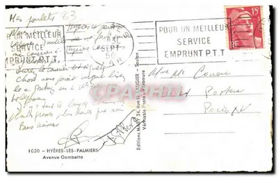 Hyères-les-Palmiers — Avenue Gambetta — Éditions N. Laugier — Achterkant