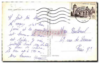 Cavalaire-sur-Mer — widok panoramiczny — Wydawnictwo SEF. - 2, rue Alexis Mossa - Nice — Rewers