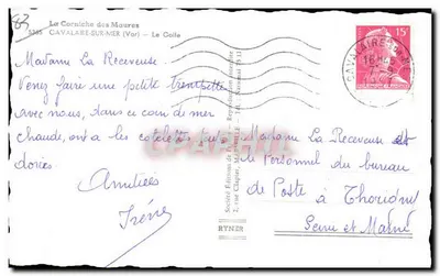 La Corniche de los Maures — Le Colle — Ediciones Philex — Reverso