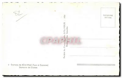Domínio de Granés — Arredores de Réalville (Tarn & Garonne) — Sociedade das Cartas Postais APA-POUX - Albi — Verso