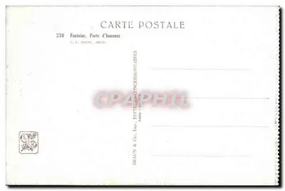 Fontaine, Porta de Honra — editor L.E. Bazin, Archil, n°330 — Verso