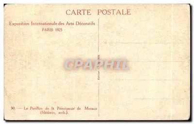 O Pavilhão da Princesa de Mônaco — Exposição Internacional dos Artes Decorativas Paris 1925 — Edição 1925 — Verso