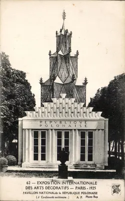 Pavillon national de la République polonaise — Exposition internationale des arts décoratifs — Paris 1925 — J. Czajkowski architecte — A.P. Photo Rep