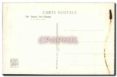 Fontaine, Porta de Honra — L. E. Bazin, Arq. — Editor Braun & Cie, Paris — Verso