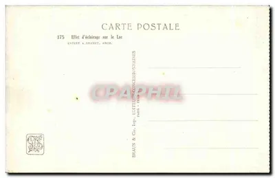 Effet d'éclairage sur le Lac — n° 175 — Braun & Cie, Paris — Verso