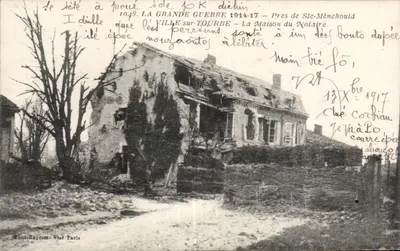 Ville-sur-Tourbe — A Casa do Nolaire — Destruida durante a Grande Guerra 1914-17 — Phot-Express, Viadé Paris