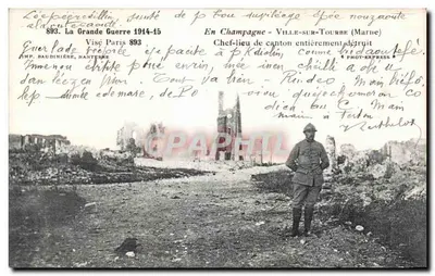 Ville-sur-Tourbe — Sede do cantão totalmente destruída — Imp. Baudinière, NANTERRE
