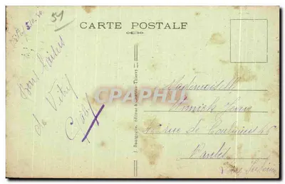 Vitry-le-François (Marne) — O Pont sobre a Marne — J. Bourgogne, editor em Château-Thierry, n° 8 — Verso