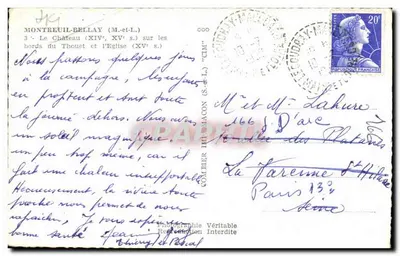 Montreuil-Bellay — O Castelo (século XIV) e a Igreja (século XV) às margens do Thouet — Cim — Verso