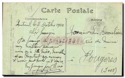 Montreuil-Bellay (Maine-et-Loire) — O Castelo — Editor: Antigos Estabelecimentos Sutin & Cie, Paris — Verso
