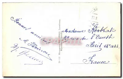 Luxemburgo - Praça Guillaume — estátua equestre — Messageries Paul Kraus, N° 122 — Verso