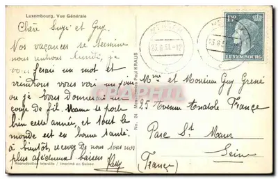 Luxembourg, Vue Générale — Mesdames Paul Kraus, n°24 — Rewers