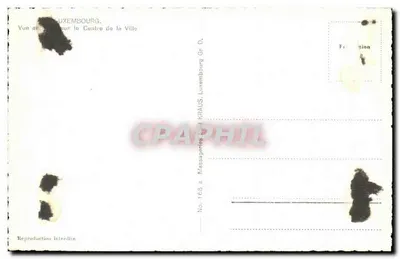 Luxembourg — Widok z powietrza na centrum miasta — Messagences Paul Kraus, Luxembourg — Rewers