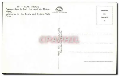 Martinique — paisagem no sul : O canal de Rivière-Pilote — Couleurs Naturelles, n°88 — Verso