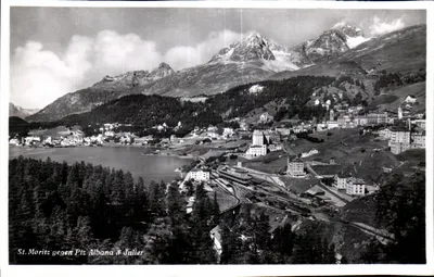 St. Moritz contra Piz Albana & Julier — vista panorâmica — Fotog. Wahn & Ving & Co. AB Zurich, n° 39080
