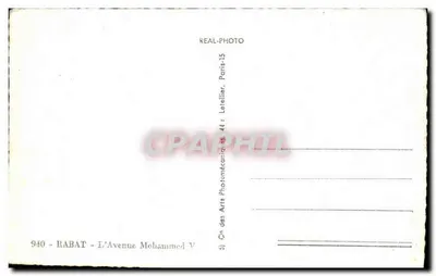 Rabat — Aleja Mohameda V — REAL-PHOTO, Paryż — Rewers