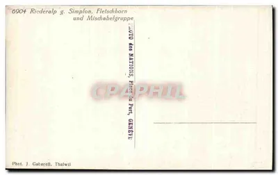 Riederalf g. Simplon, Fletschhorn und Mischabelgruppe — Foto das Nações, Place du Port, Genebra — Verso