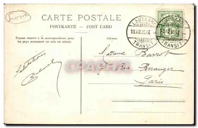 Geneva - Ile J.J. Rousseau and Pont des Bergues — C.P.N. 1137 — Back