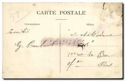 ÉPERNAY - Zamek Perrier — widok budynku z statuą na pierwszym planie — wydawca C. N. — Rewers