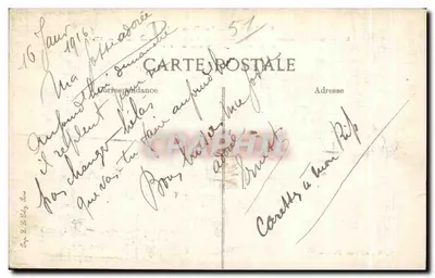 Bilhete postal antigo Fismes As Passeios — Verso