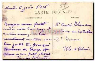 La Neuville-au-Pont (Marne) — Efecto de una Bomba sobre una Habitación — F. Desingly, editorial Ste-Menehould N° 178 — Reverso
