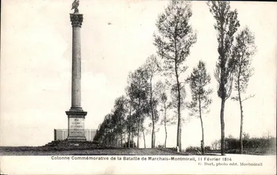 Coluna Comemorativa da Batalha de Marchais-Montmirail — 11 Fevereiro 1814 — G. Dart, foto-edição. Montmirail