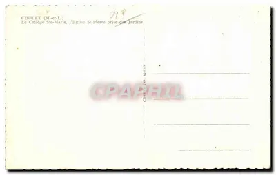 Cholet (M-et-L.) — Kolegium Ste-Marie, Katedra St-Pierre widziana z ogródów — Combe & Imp. Macon — Rewers