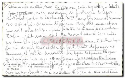 Fès - Ogólny widok mediny — REAL-PHOTO, n°267 — Rewers