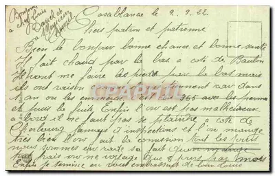 Bilhete postal antigo Marrocos Tânger - legação da França — Verso