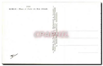 Fès — Plac i Drzwi Bou Jeloud — Wydawnictwo La Cigogne — Rewers