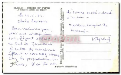 Fonte sagrada de Tiznit — Cenas e Tipos n° 95.761.04 — Edições Socheppress — Verso