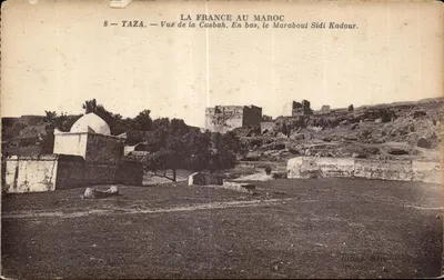 Taza — Vista da Casbah. Embaixo, o Marabout Sidi Kadour — Editor Liché, série 8