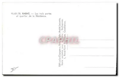 Rabat — De drie poorten en wijk van de Residencia — IA CIGOGNE — Achterkant
