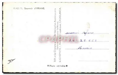 Souvenir d'Ifriane — Wyd. La Cigogne, nr 95.422.72 — Rewers