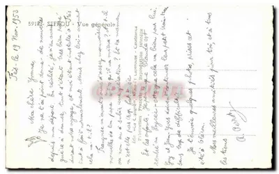 Sefrou — Vue générale — Éditeur : La Cognée, Meknès — Verso