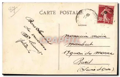 Paisagem sobre a Gartempe — Ao redor de Missière-Poitevine (H.-V.) — editor não identificado — Verso