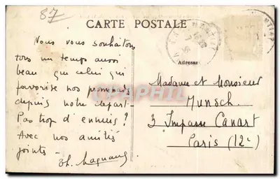 Rochers tremblants de Blond, perto de Bellac (Haute-Vienne) — Editor Miles (França) — Verso