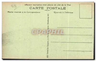 Ballon d'Alsace (wys. 1256 m.) — Wzgórze widziane z drogi — Karty La Cigogne, Strasbourg — Rewers