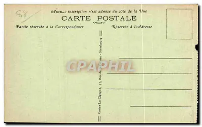 Ballon d'Alsace (wysokość 1256 m.) — Hotel Stauffer, Krzyż i Komin — Karta La Cigogne, Strasbourg — Rewers