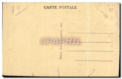 Bilhete postal antigo Airvault (Deux Sevres) Praça das Promenades — Verso
