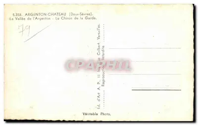 Argenton-Château — A Vale do Argenton - O Chiron da Guarda — Ed. d'Art A.P. II bis, Rue Colbert, Versailles — Verso
