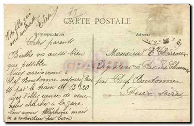 Monumento aos Mortos — Chef-Boucotonne — Edição das Novas Galerias n° 79 — Verso