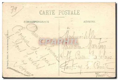 Niort - Studium wieży w świetle księżyca — B. Bargevin, wydawca, nr 6497 — Rewers