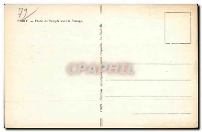 Niort — Estudo do Templo sob o Passeio — Edições Artísticas Raymond Vergévin — Verso